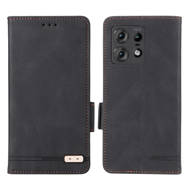 For Motorola Edge 50 Pro 5G Case Leather Wallet Phone Cover Hardware Decor