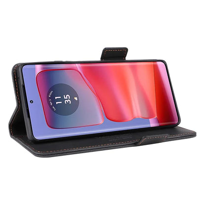 For Motorola Edge 50 Pro 5G Case Leather Wallet Phone Cover Hardware Decor
