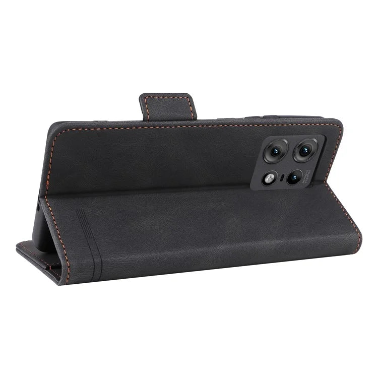 For Motorola Edge 50 Pro 5G Case Leather Wallet Phone Cover Hardware Decor