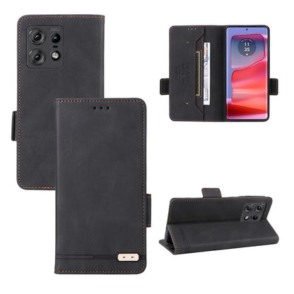 For Motorola Edge 50 Pro 5G Case Leather Wallet Phone Cover Hardware Decor
