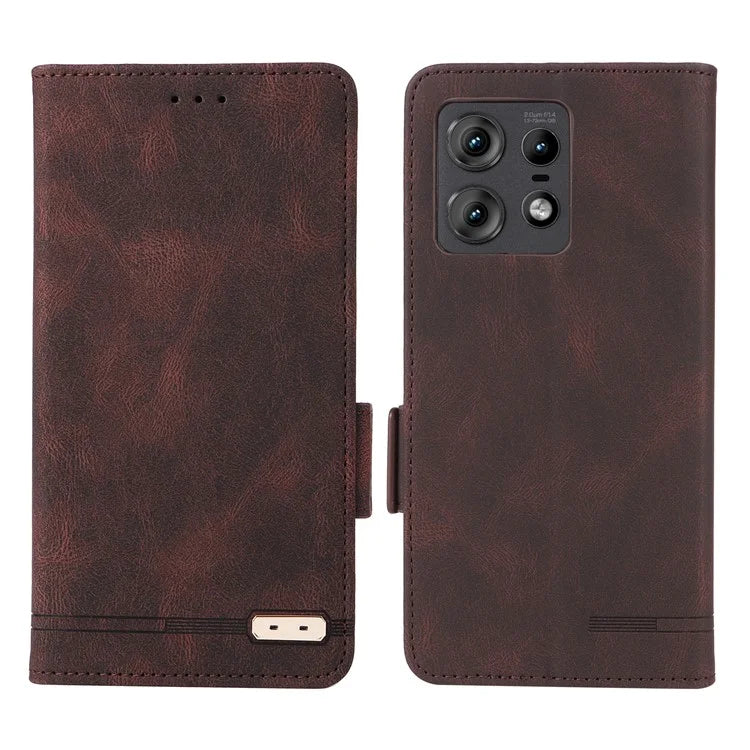 For Motorola Edge 50 Pro 5G Case Leather Wallet Phone Cover Hardware Decor
