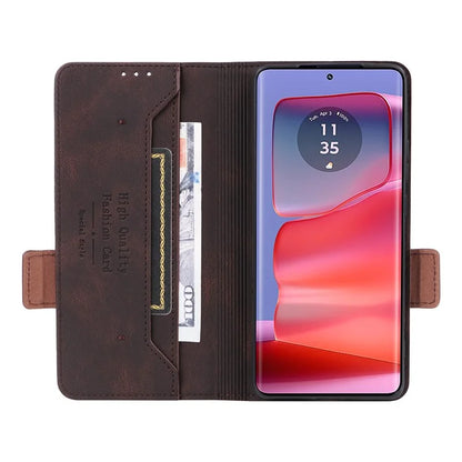 For Motorola Edge 50 Pro 5G Case Leather Wallet Phone Cover Hardware Decor