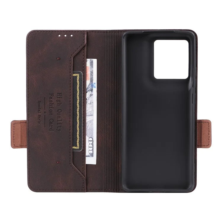 For Motorola Edge 50 Pro 5G Case Leather Wallet Phone Cover Hardware Decor