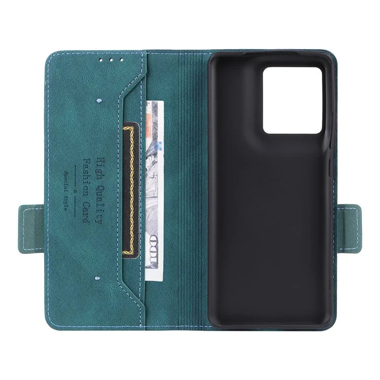 For Motorola Edge 50 Pro 5G Case Leather Wallet Phone Cover Hardware Decor