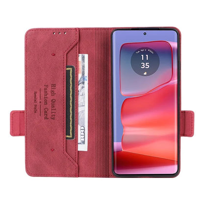 For Motorola Edge 50 Pro 5G Case Leather Wallet Phone Cover Hardware Decor