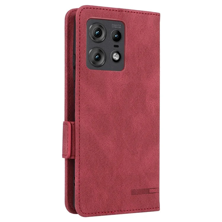 For Motorola Edge 50 Pro 5G Case Leather Wallet Phone Cover Hardware Decor