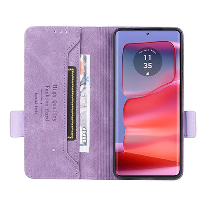 For Motorola Edge 50 Pro 5G Case Leather Wallet Phone Cover Hardware Decor