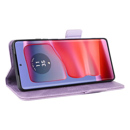 For Motorola Edge 50 Pro 5G Case Leather Wallet Phone Cover Hardware Decor