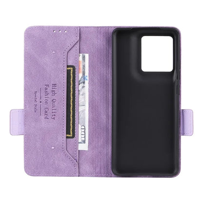 For Motorola Edge 50 Pro 5G Case Leather Wallet Phone Cover Hardware Decor
