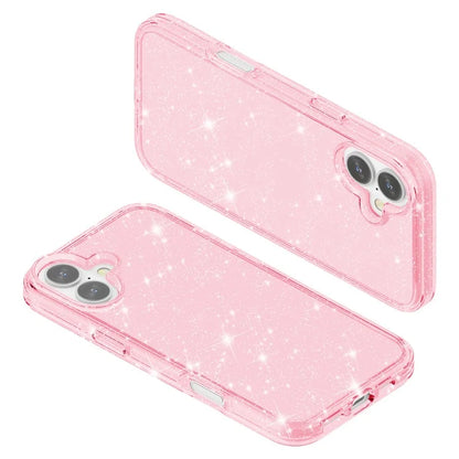 For iPhone 16 Plus Case Sparkly Glitter PC+TPU Phone Cover
