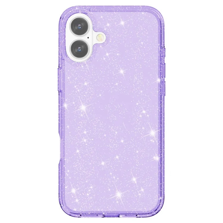 For iPhone 16 Plus Case Sparkly Glitter PC+TPU Phone Cover