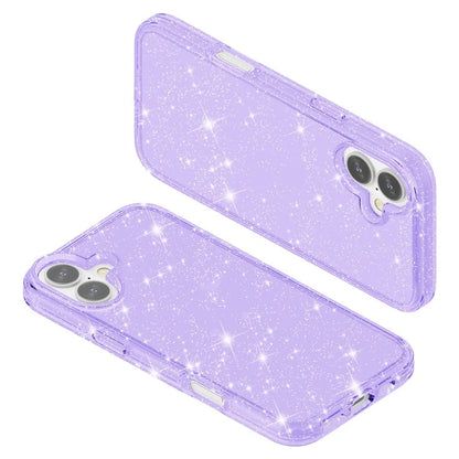 For iPhone 16 Plus Case Sparkly Glitter PC+TPU Phone Cover