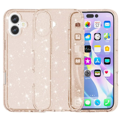 For iPhone 16 Plus Case Sparkly Glitter PC+TPU Phone Cover