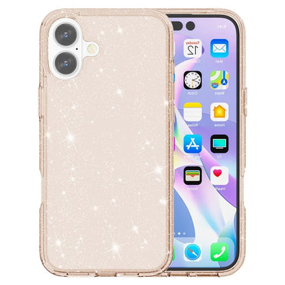 For iPhone 16 Plus Case Sparkly Glitter PC+TPU Phone Cover