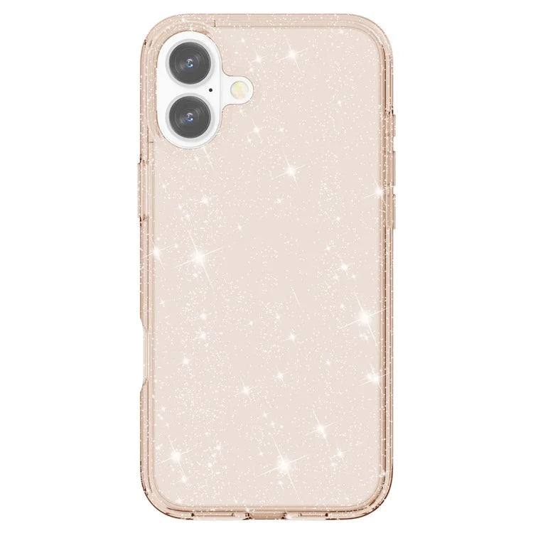For iPhone 16 Plus Case Sparkly Glitter PC+TPU Phone Cover