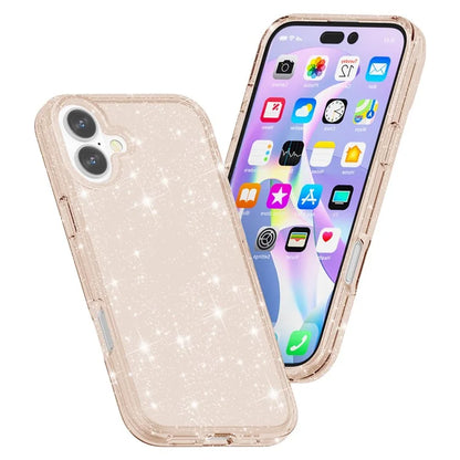 For iPhone 16 Plus Case Sparkly Glitter PC+TPU Phone Cover