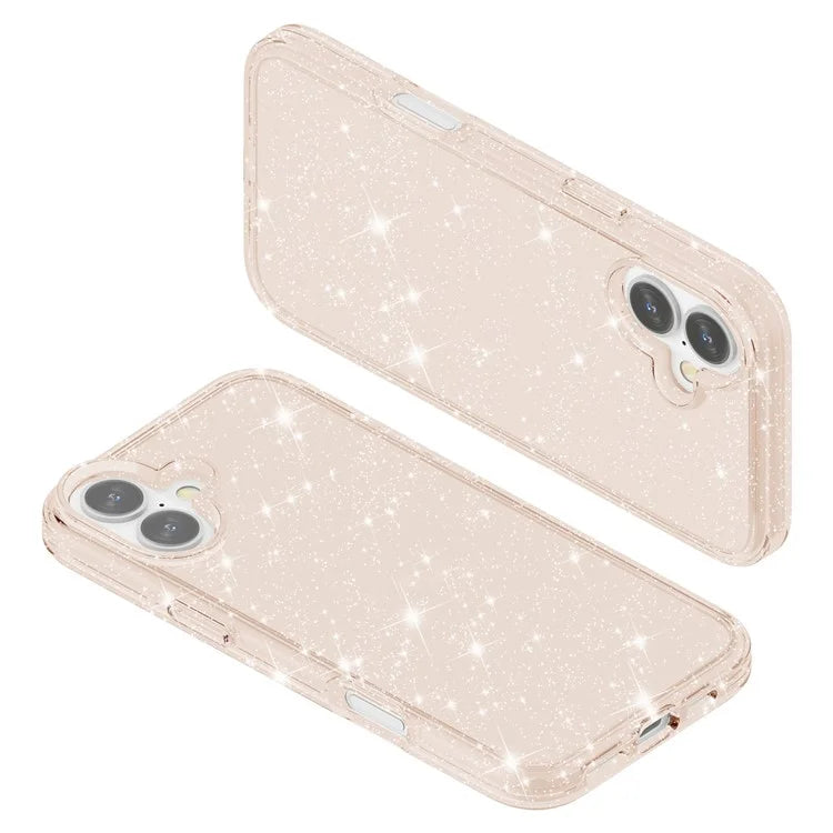 For iPhone 16 Plus Case Sparkly Glitter PC+TPU Phone Cover