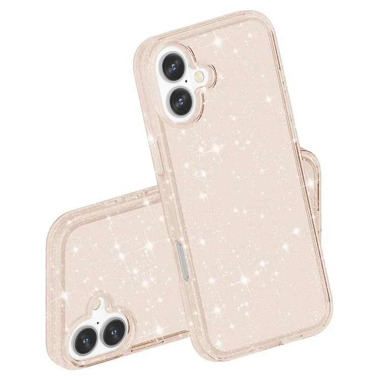 For iPhone 16 Plus Case Sparkly Glitter PC+TPU Phone Cover