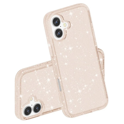 For iPhone 16 Plus Case Sparkly Glitter PC+TPU Phone Cover