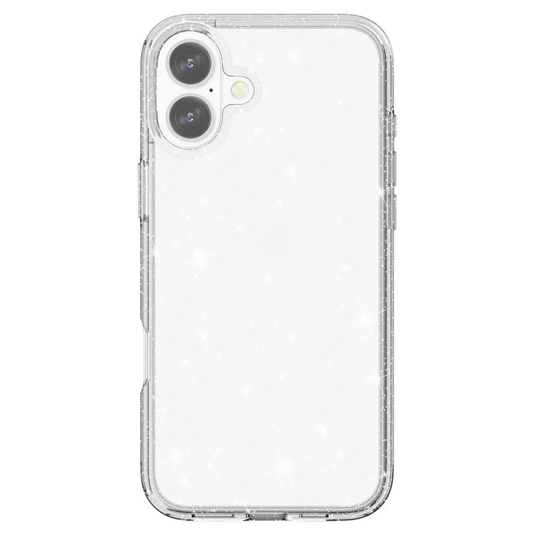 For iPhone 16 Plus Case Sparkly Glitter PC+TPU Phone Cover