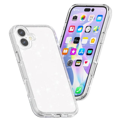 For iPhone 16 Plus Case Sparkly Glitter PC+TPU Phone Cover