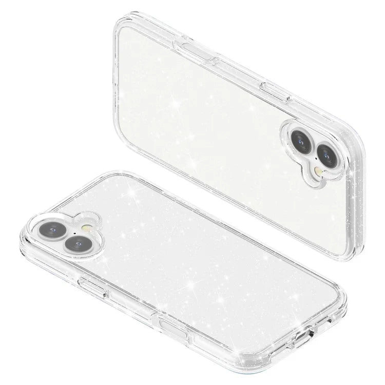 For iPhone 16 Plus Case Sparkly Glitter PC+TPU Phone Cover