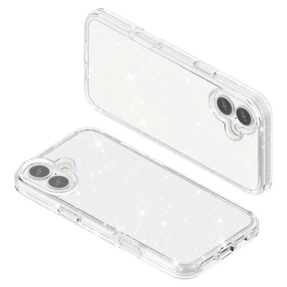 For iPhone 16 Plus Case Sparkly Glitter PC+TPU Phone Cover