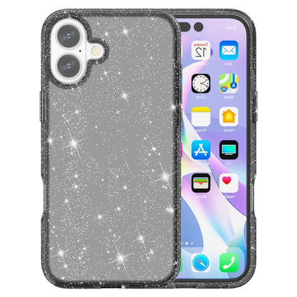 For iPhone 16 Plus Case Sparkly Glitter PC+TPU Phone Cover
