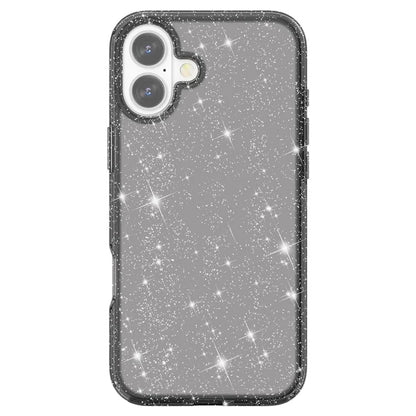For iPhone 16 Plus Case Sparkly Glitter PC+TPU Phone Cover