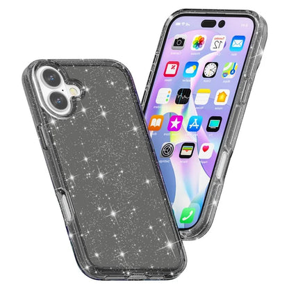 For iPhone 16 Plus Case Sparkly Glitter PC+TPU Phone Cover