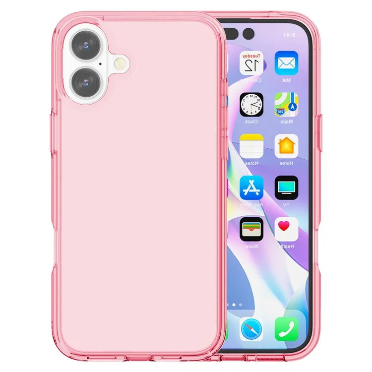 For iPhone 16 Plus Case Transparent PC + TPU Hybrid Phone Cover