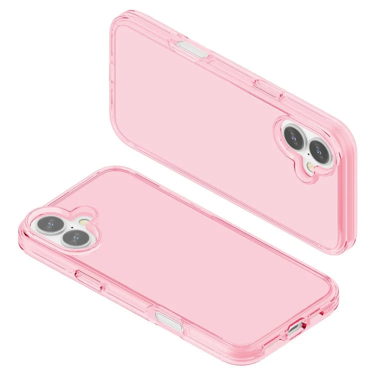 For iPhone 16 Plus Case Transparent PC + TPU Hybrid Phone Cover
