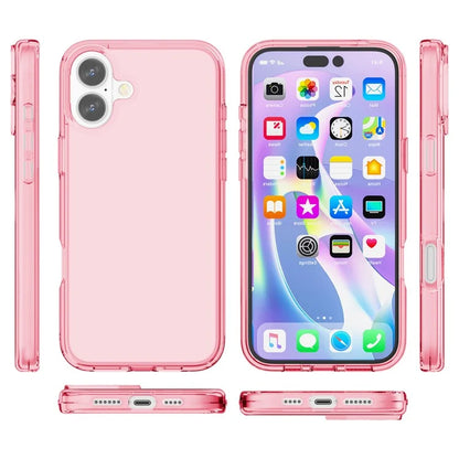 For iPhone 16 Plus Case Transparent PC + TPU Hybrid Phone Cover