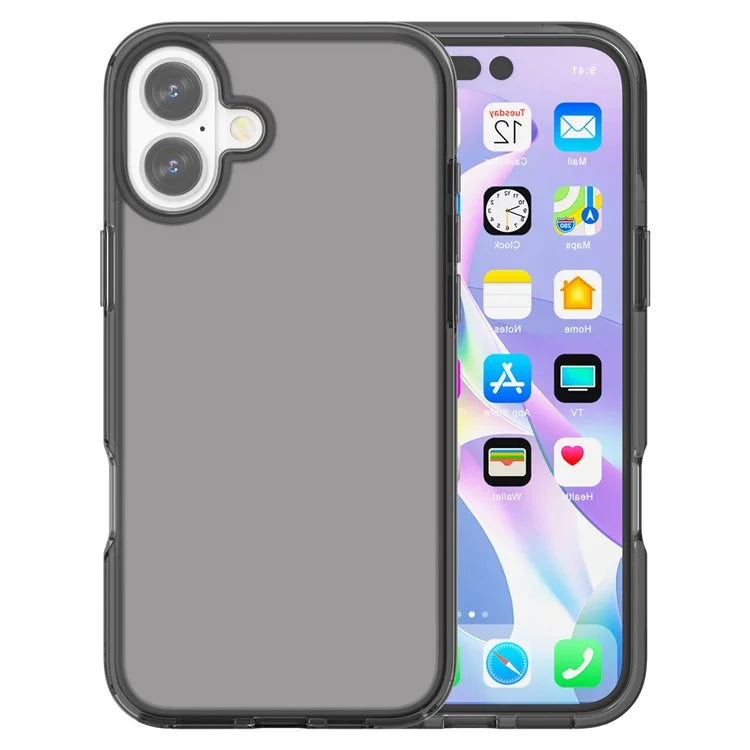 For iPhone 16 Plus Case Transparent PC + TPU Hybrid Phone Cover