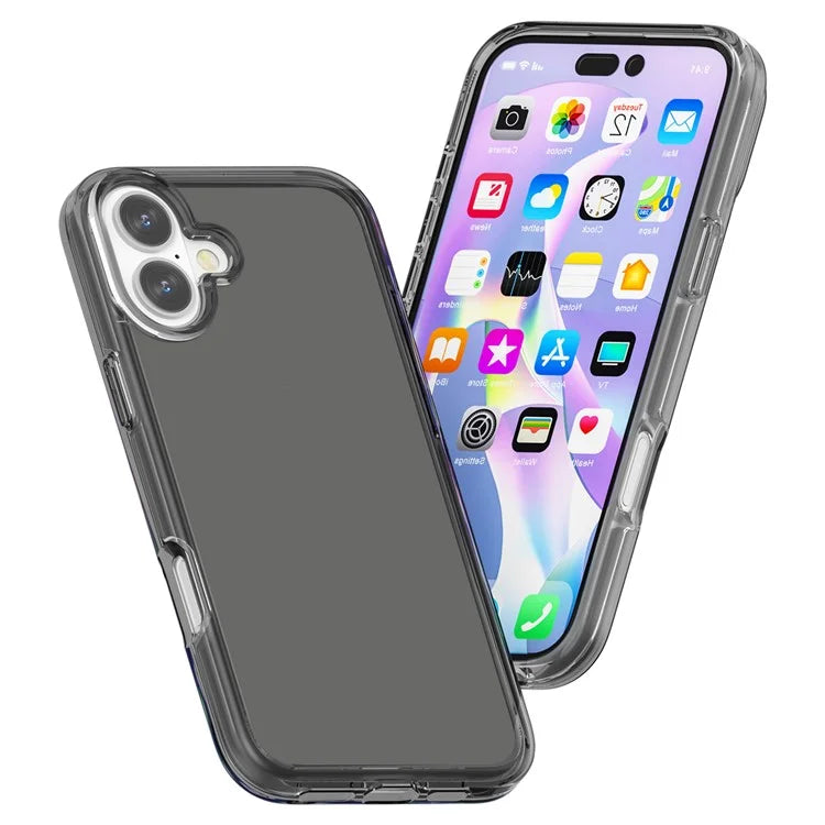 For iPhone 16 Plus Case Transparent PC + TPU Hybrid Phone Cover