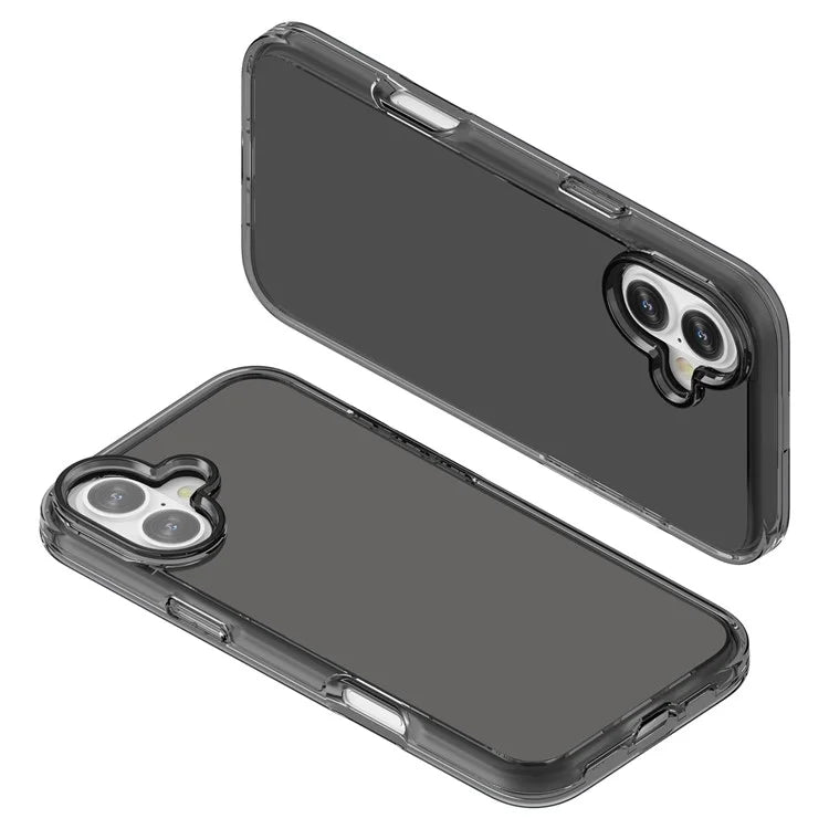 For iPhone 16 Plus Case Transparent PC + TPU Hybrid Phone Cover