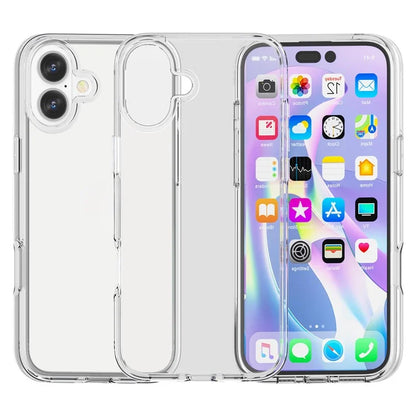 For iPhone 16 Plus Case Transparent PC + TPU Hybrid Phone Cover