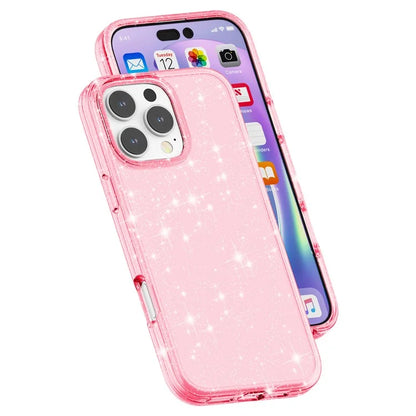 For iPhone 16 Pro Case Hard PC Soft TPU Glitter Phone Cover