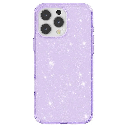 For iPhone 16 Pro Case Hard PC Soft TPU Glitter Phone Cover