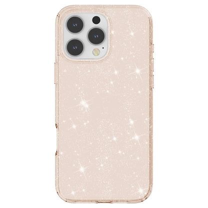 For iPhone 16 Pro Case Hard PC Soft TPU Glitter Phone Cover