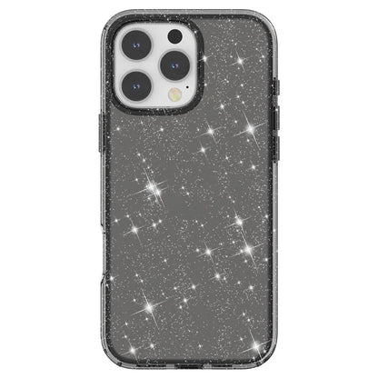 For iPhone 16 Pro Case Hard PC Soft TPU Glitter Phone Cover