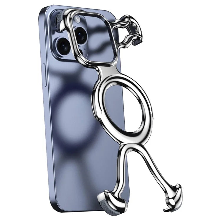 For iPhone 13 Pro Max Frameless Case Compatible with MagSafe Hard PC Electroplating Bumper Cover