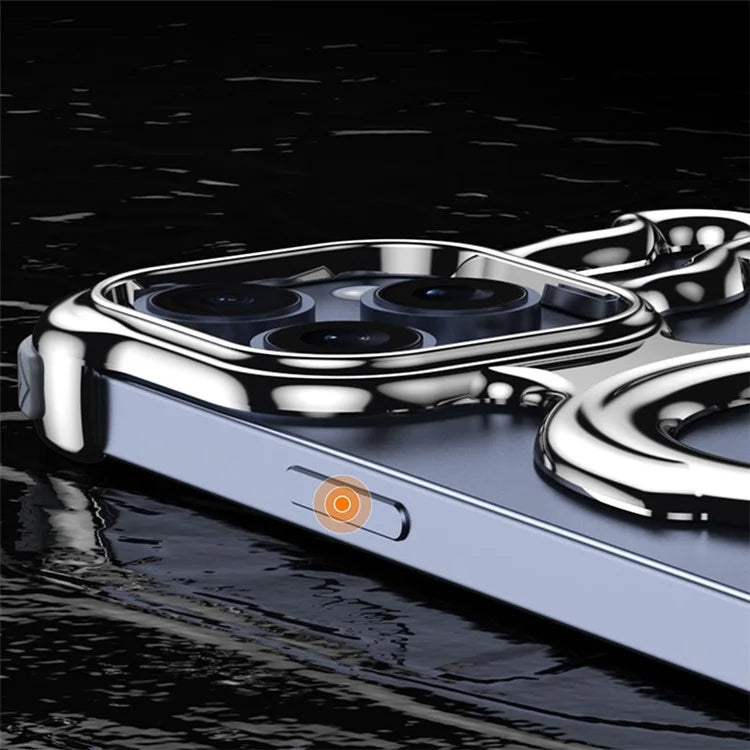 For iPhone 13 Pro Max Frameless Case Compatible with MagSafe Hard PC Electroplating Bumper Cover