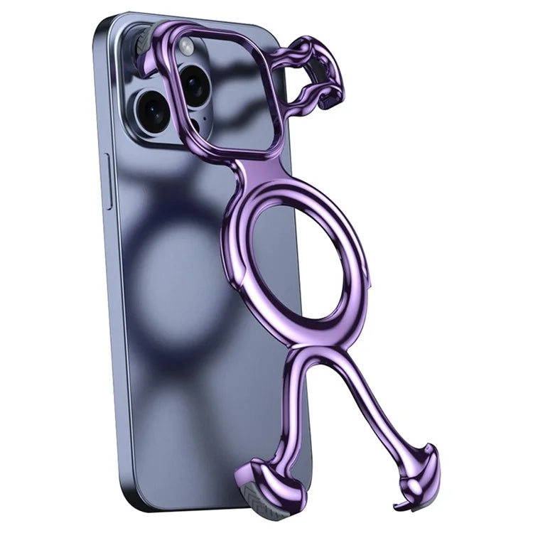 For iPhone 13 Pro Max Frameless Case Compatible with MagSafe Hard PC Electroplating Bumper Cover
