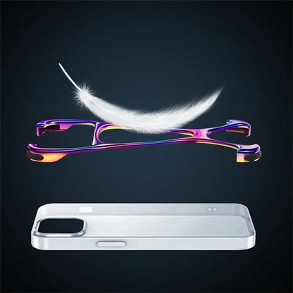 For iPhone 15 Bumper Case Zinc Alloy Bare Phone Cover Corner Edge Pad Drop-Proof
