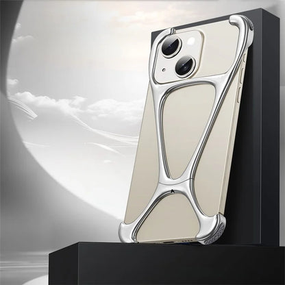 For iPhone 15 Bumper Case Zinc Alloy Bare Phone Cover Corner Edge Pad Drop-Proof