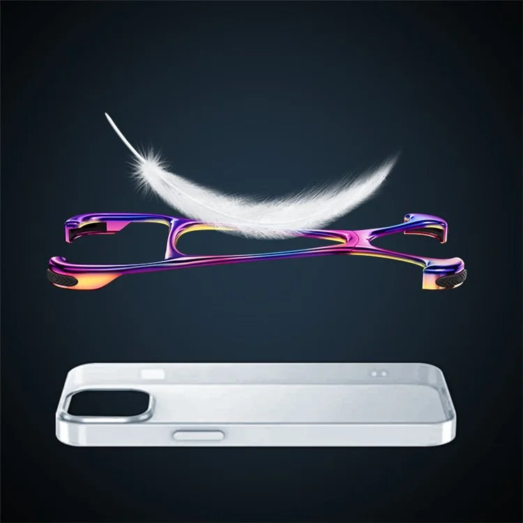 For iPhone 15 Bumper Case Zinc Alloy Bare Phone Cover Corner Edge Pad Drop-Proof