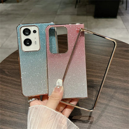 For Oppo Find N2 5G Case Glittery Gradient Hard PC Anti-Scratch Phone Cover