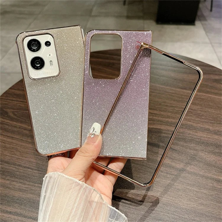 For Oppo Find N2 5G Case Glittery Gradient Hard PC Anti-Scratch Phone Cover