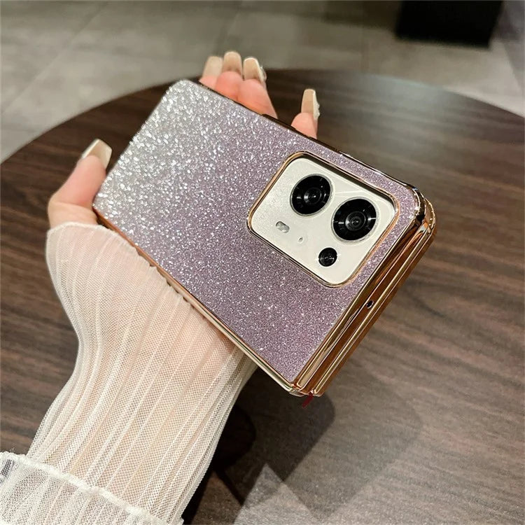 For Oppo Find N2 5G Case Glittery Gradient Hard PC Anti-Scratch Phone Cover